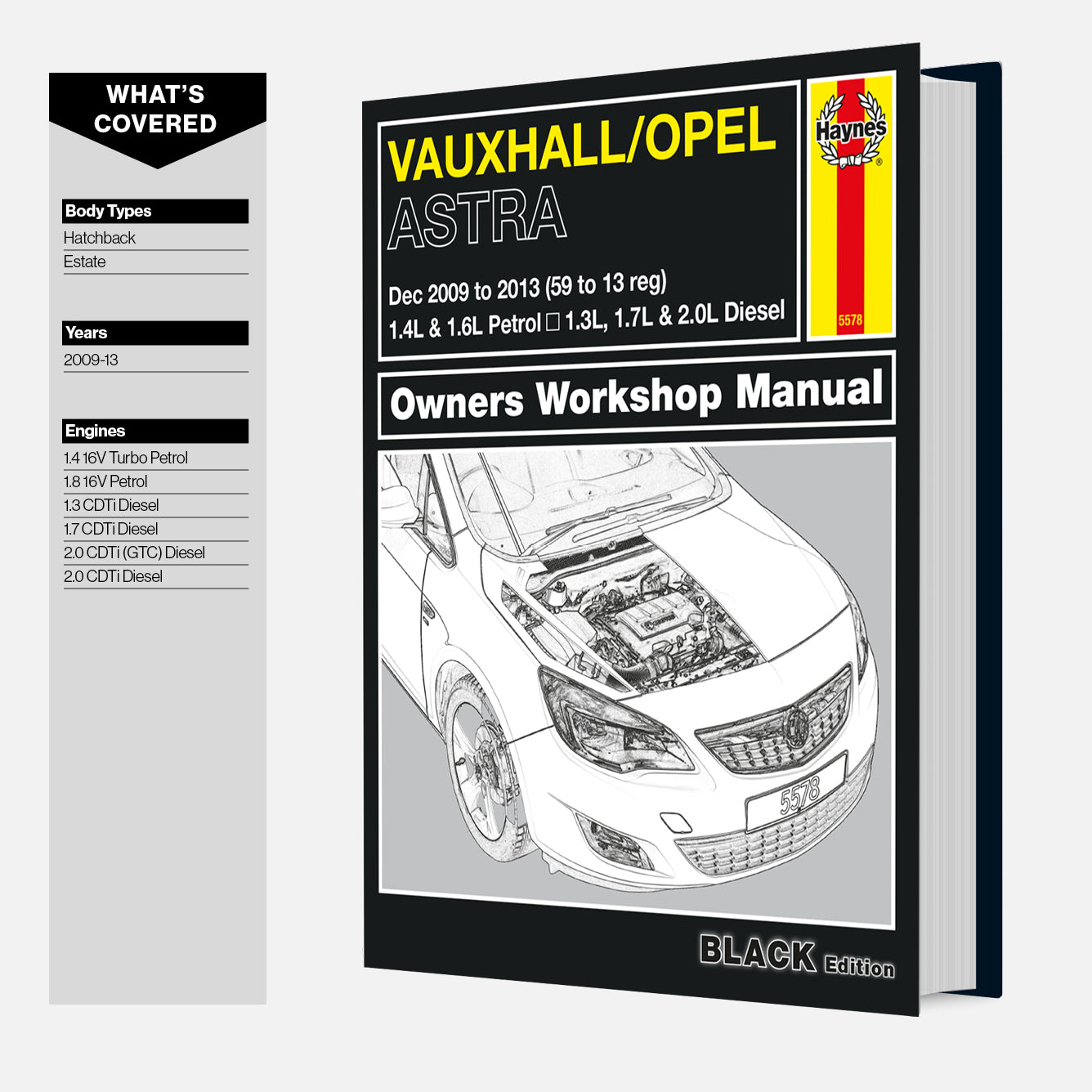 Vauxhall/Opel Astra owners workshop manual on a white background