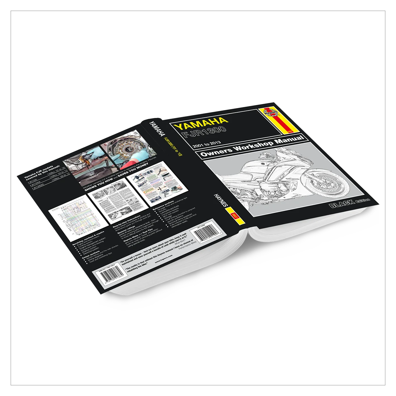 Yamaha motorcycle owners workshop manual on a white background
