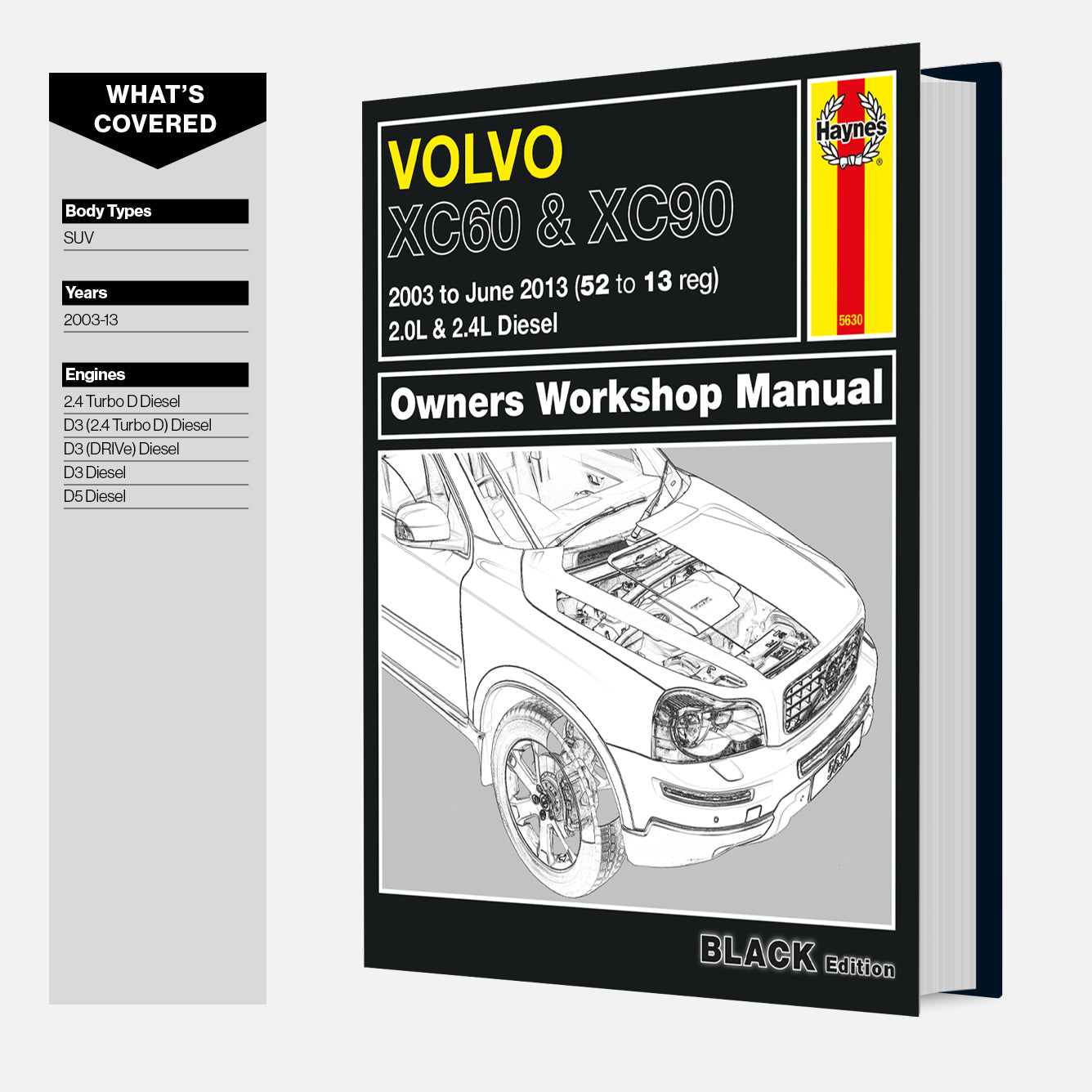 Haynes Volvo XC60 & XC90 owners workshop manual on a white background