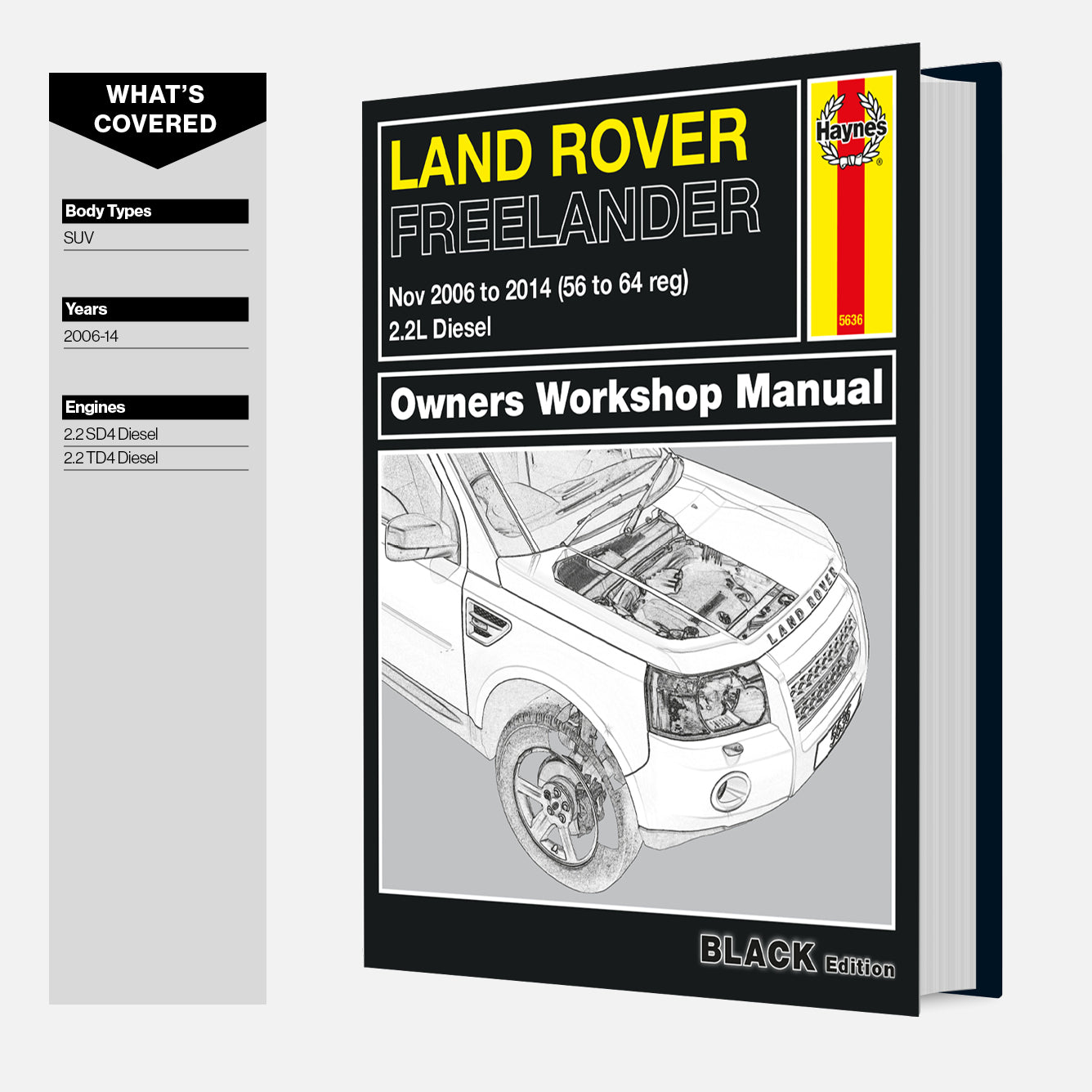 Land Rover Freelander owners workshop manual on a white background