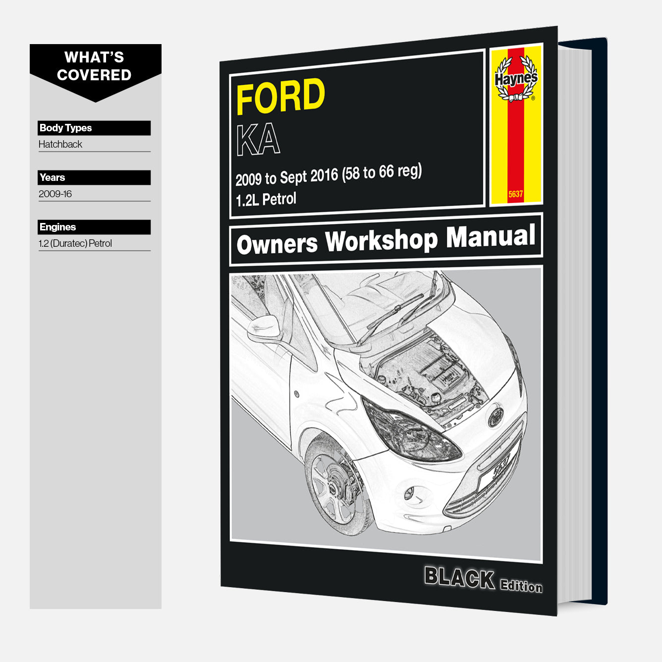 Ford KA owners workshop manual with a car illustration on the cover