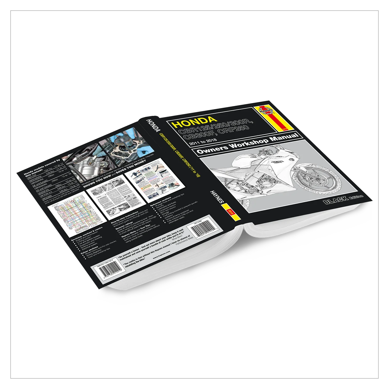 Honda motorcycle owners workshop manual on a white background