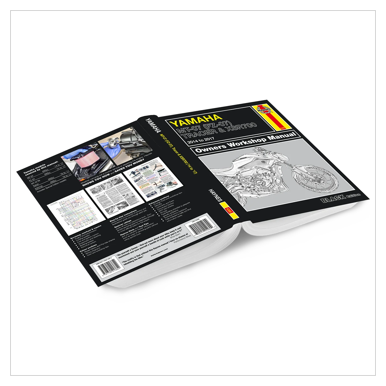 Suzuki motorcycle workshop manual on a white background