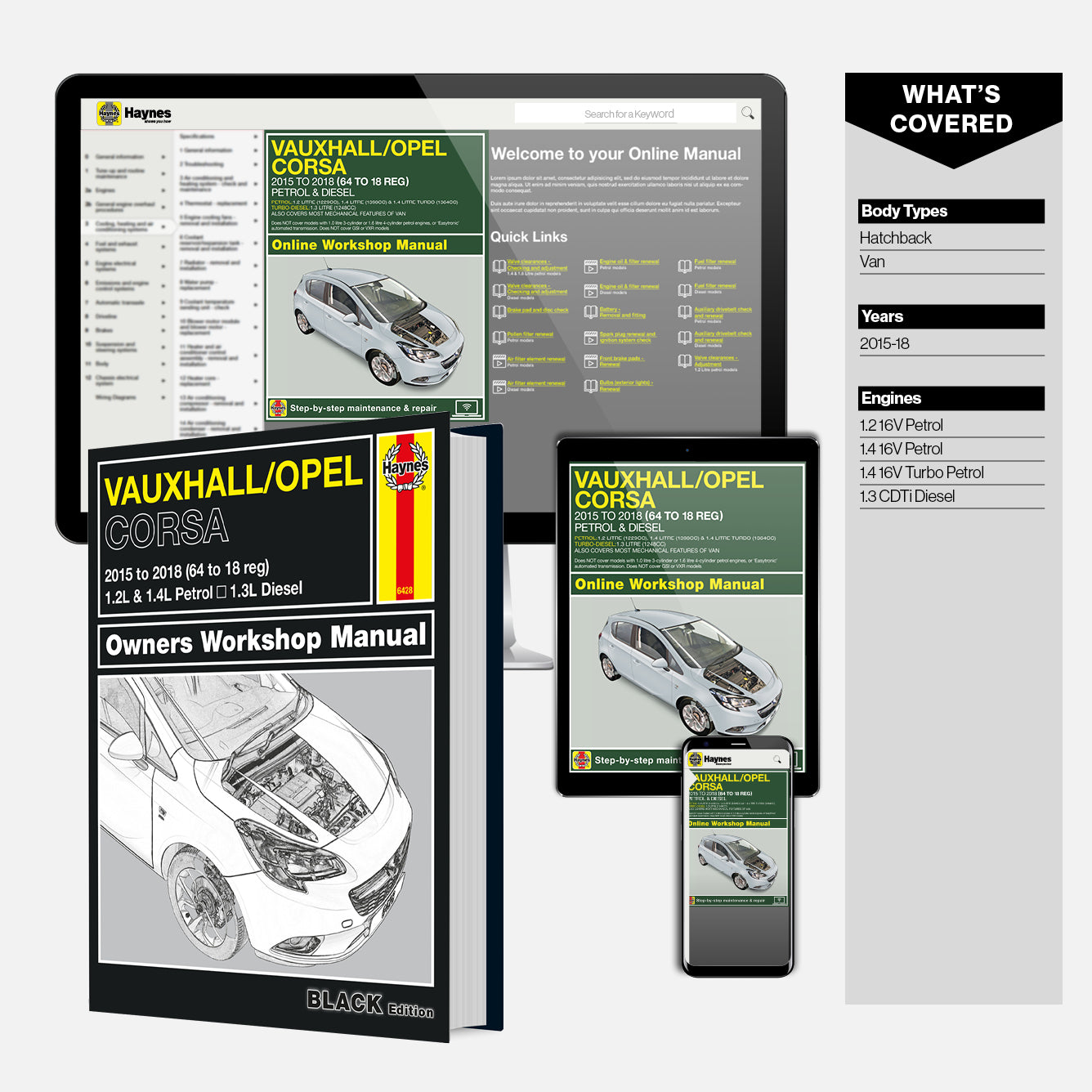Haynes Vauxhall/Opel Corsa owners workshop manual with digital version on screen