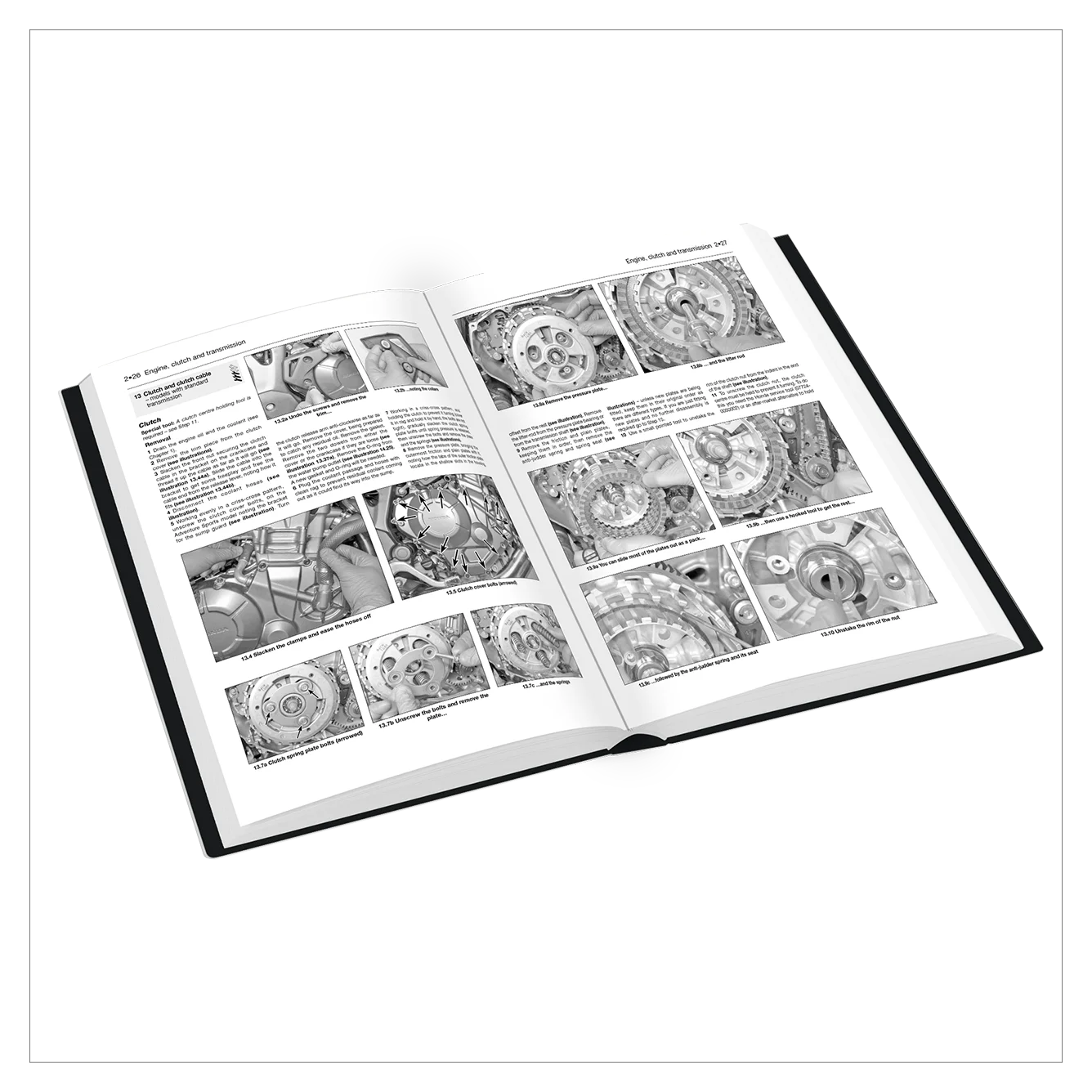 An open hardcover book displaying detailed black and white technical diagrams and illustrations of mechanical gears and components, set against a plain white background.
