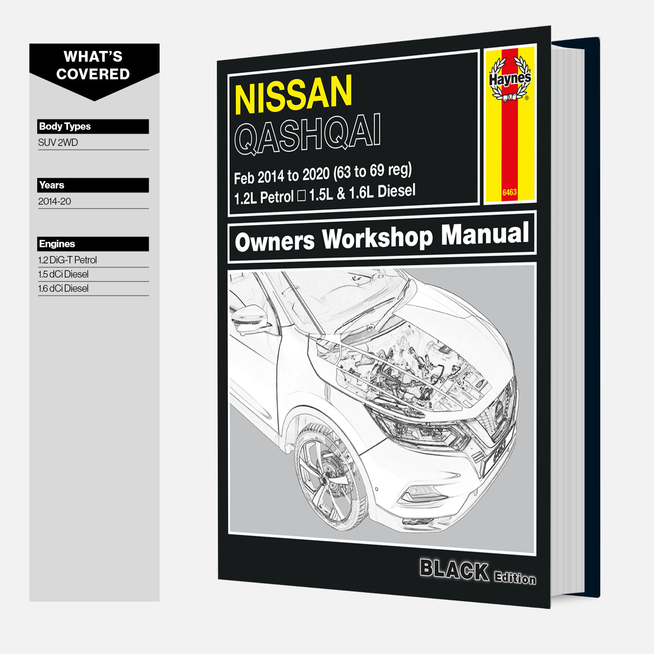 Nissan Qashqai owners workshop manual on a white background
