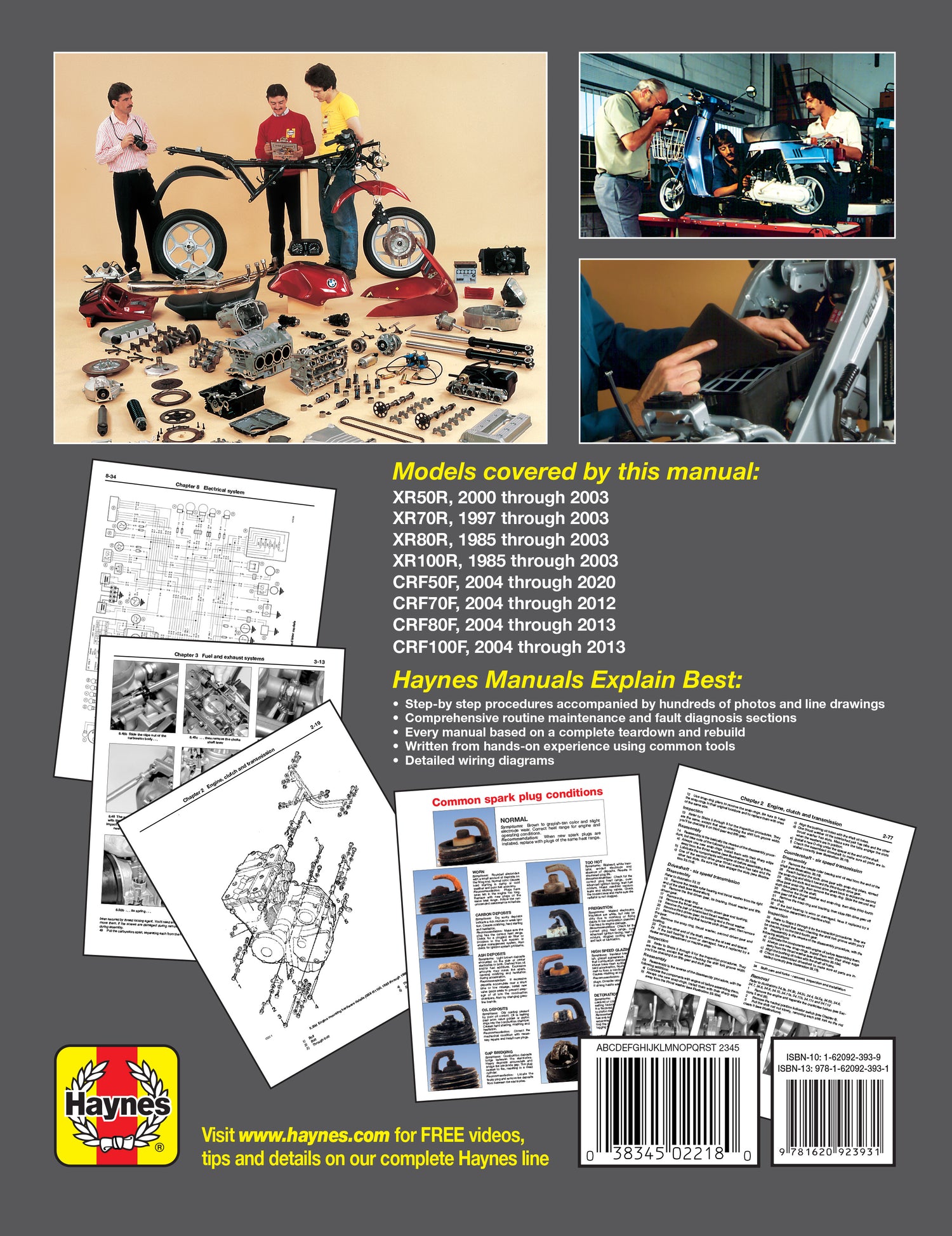 Honda XR50/70/80/100R & CRF50/70/80/100F (1985-2020) Haynes Repair Manual