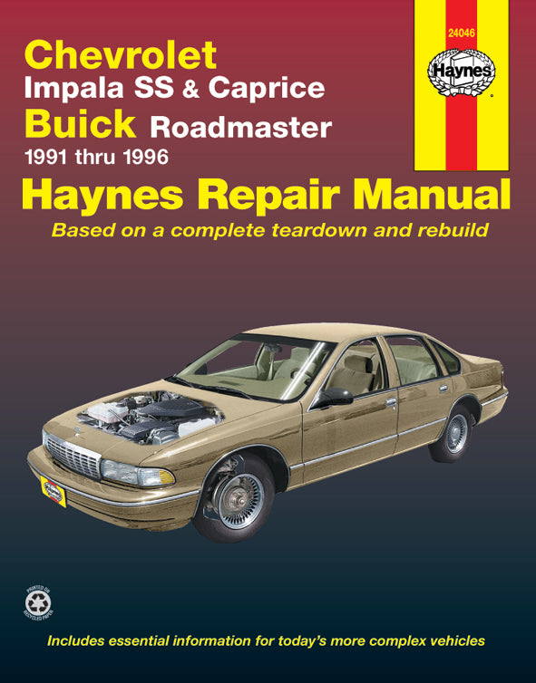 Chevrolet V8, Impala SS, Caprice & Buick Roadmaster (1991-1996) Haynes Repair Manual (USA)