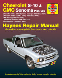 Chevrolet S-10 & GMC Sonoma Pick-ups (1994-2004), Chevrolet Blazer & GMC Jimmy (1995-2005), GMC Envoy (1998-2001), Olds Bravada (1996-2001) & Isuzu Hombre (1996-2000) Haynes Repair Manual