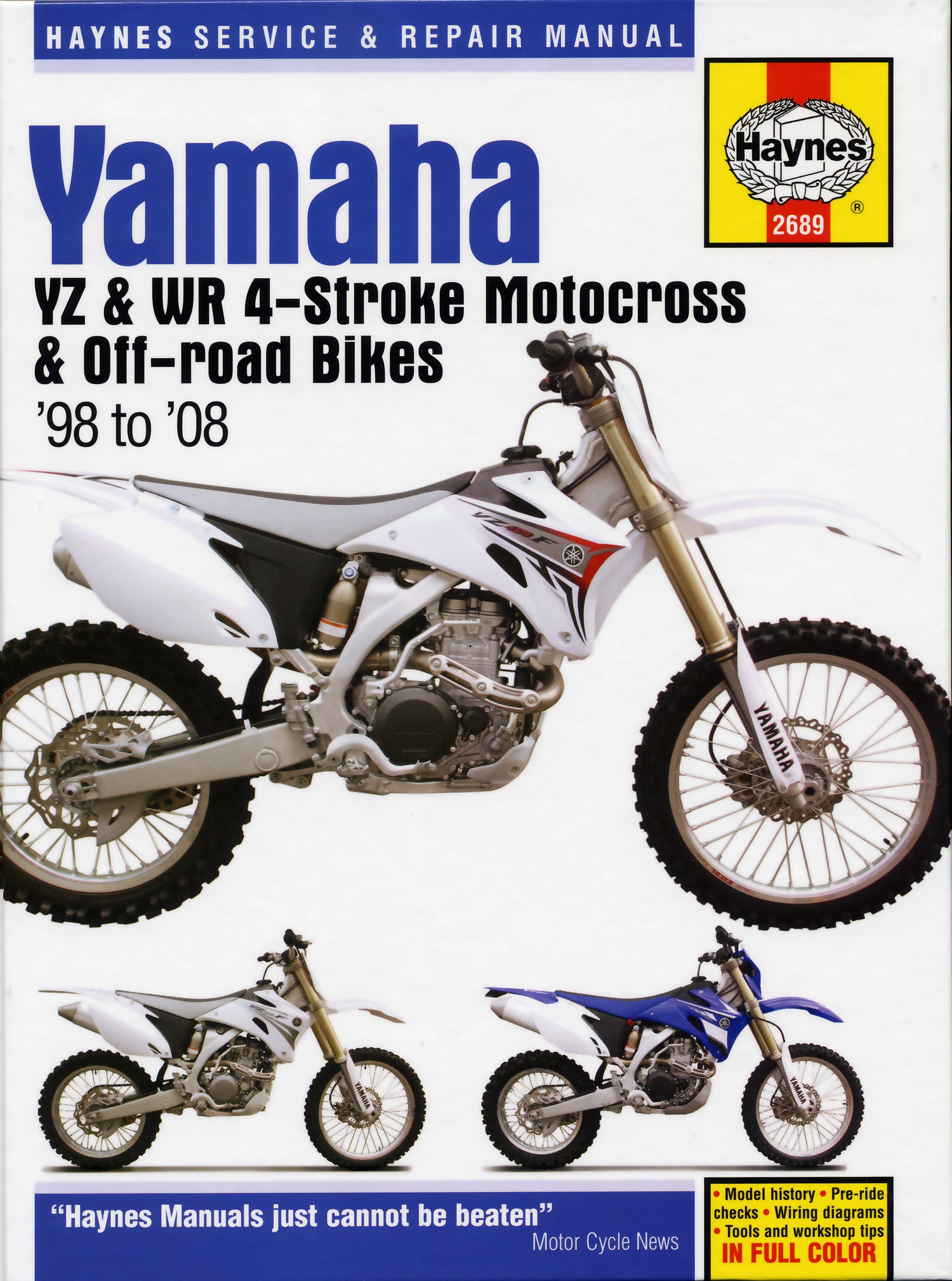 Yamaha YZ & WR 4-stroke Motocross Bikes (1998-2008) Haynes Repair Manual