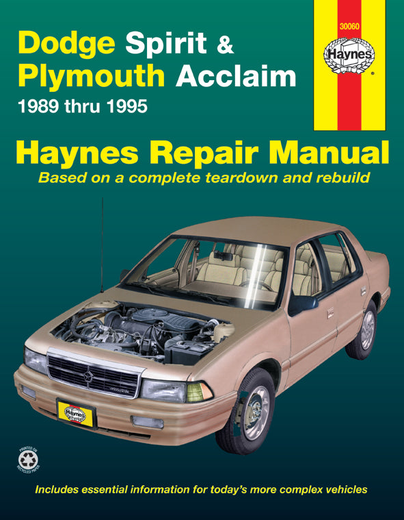 Dodge Spirit & Plymouth Acclaim (1989-1995) Haynes Repair Manual (USA)