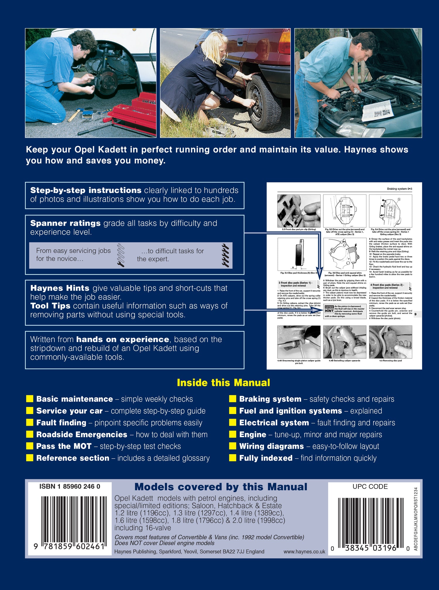 Opel Kadett Petrol (Oct 84 - Oct 91) Haynes Repair Manual