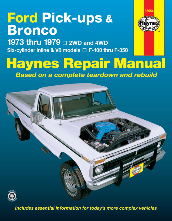 Ford pick-ups F-100-F-350 & Bronco (1973-1979) Haynes Repair Manual (USA)