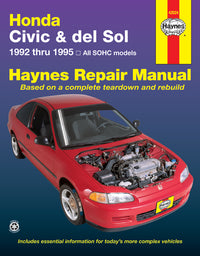 Honda Civic & del Sol covering (1992-1995) Haynes Repair Manual (USA)