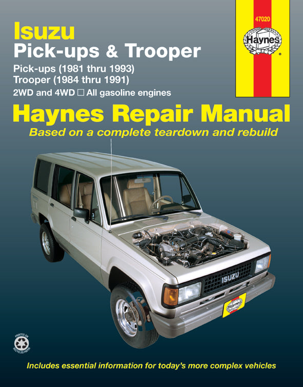 Isuzu petrol pick-ups (1981-1993), Trooper & Trooper II (1984-1991) Haynes Repair Manual (USA)