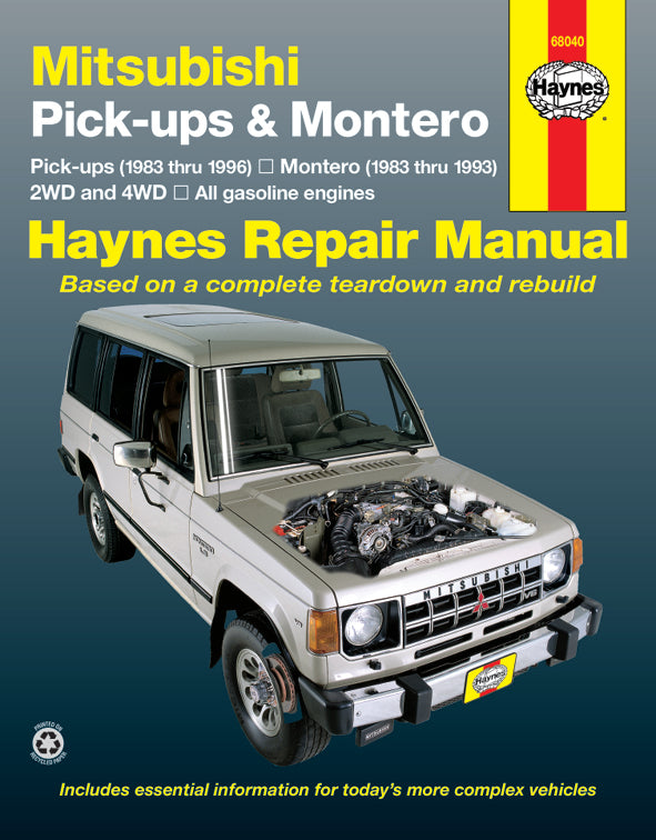 Mitsubishi & Montero 2WD & 4WD petrol pick-ups (1983-1996) Haynes Repair Manual (USA)