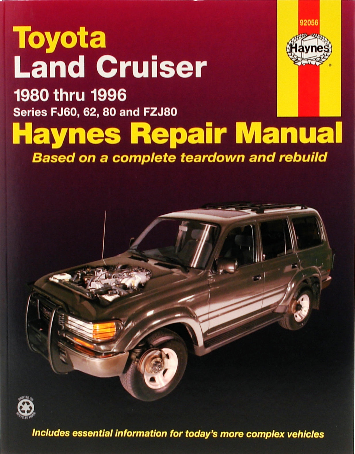 Toyota Land Cruiser Series FJ60, 62, 80 & FZJ80 (1980-1996) Haynes Repair Manual (USA)