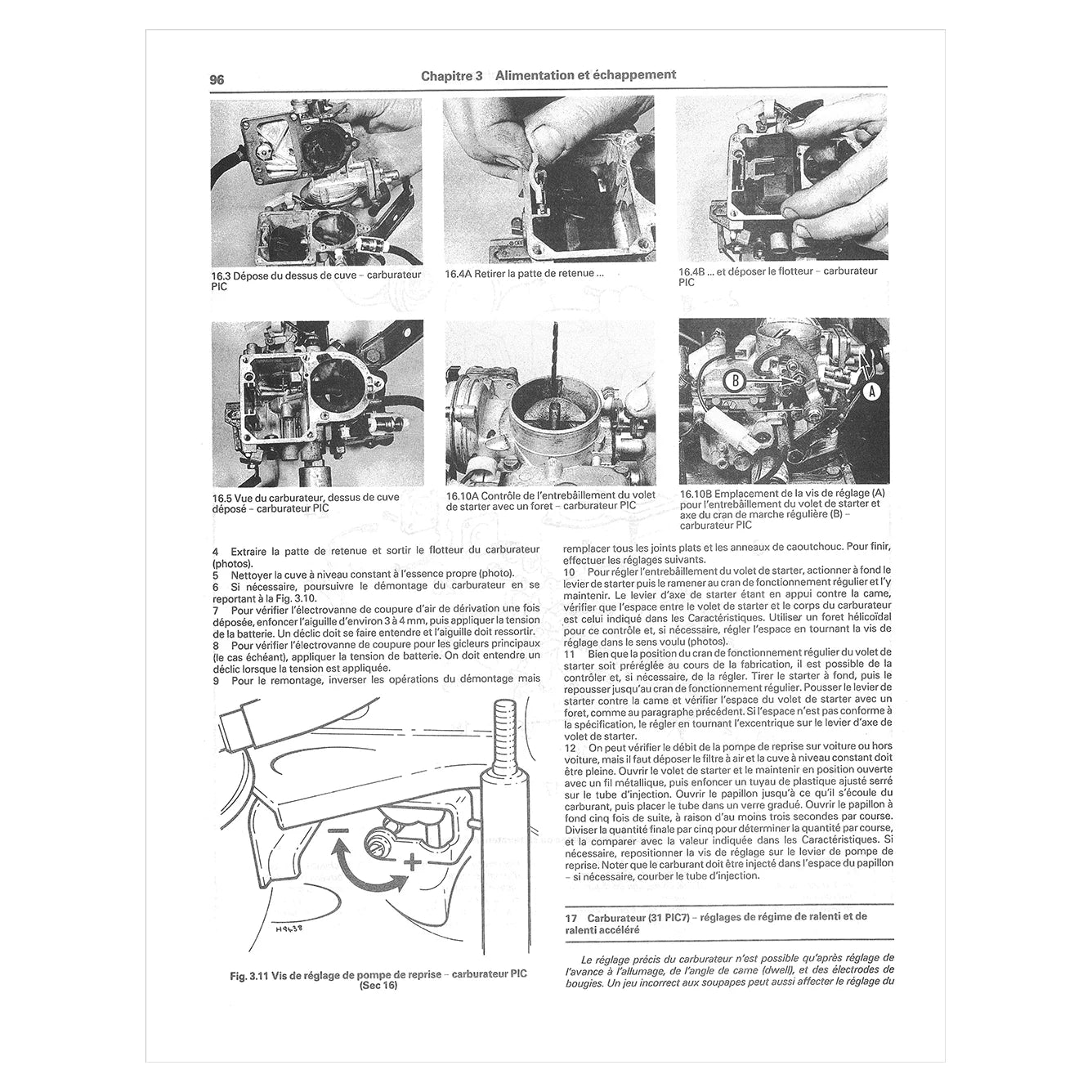 Technical manual page with diagrams and text on mechanical components
