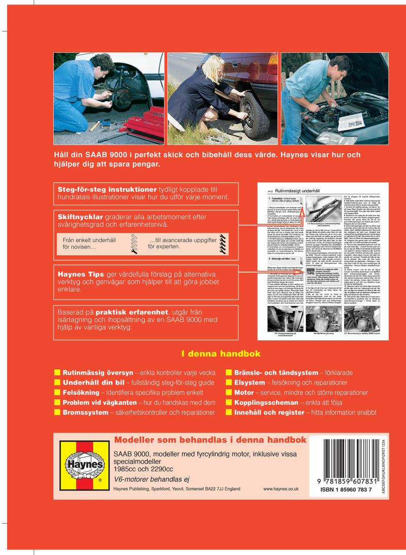 Saab 9000 (1985-1998) Haynes Repair Manual (svenske utgava)