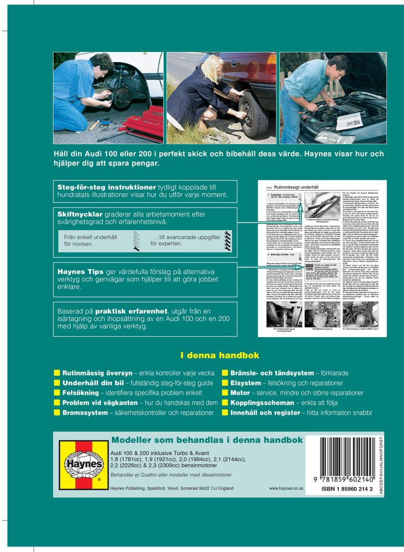 Audi 100 and 200 (1982-1990) Haynes Repair Manual (svenske utgava)