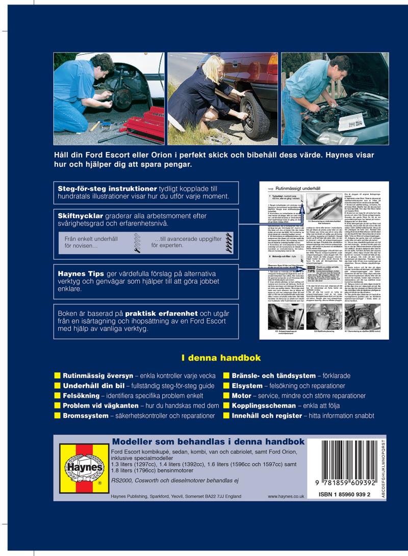 Ford Escort and Orion (1990-2000) Haynes Repair Manual (svenske utgava)