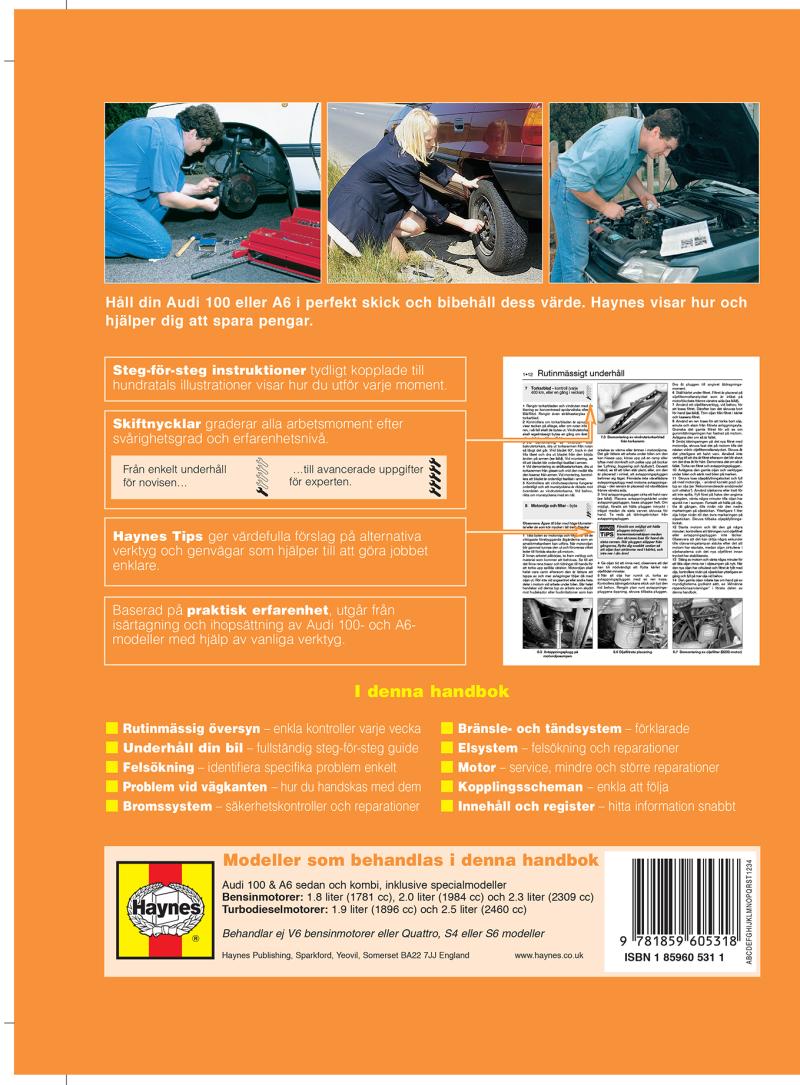 Audi 100 and A6 (Maj 1991-Maj 1997) Haynes Repair Manual (svenske utgava)