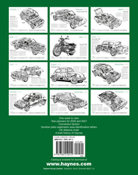 Calendar with black and white illustrations of vehicles on a green background