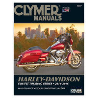 Clymer manuals book cover with a red motorcycle on a cityscape background