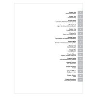 Table of contents for a technical manual on a white background