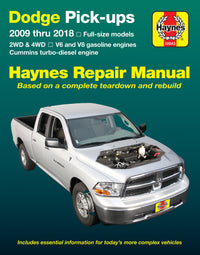 Dodge Full-size V6 & V8 Gas & Cummins turbo-diesel pick-ups (2009-2018) Haynes Repair Manual (USA)
