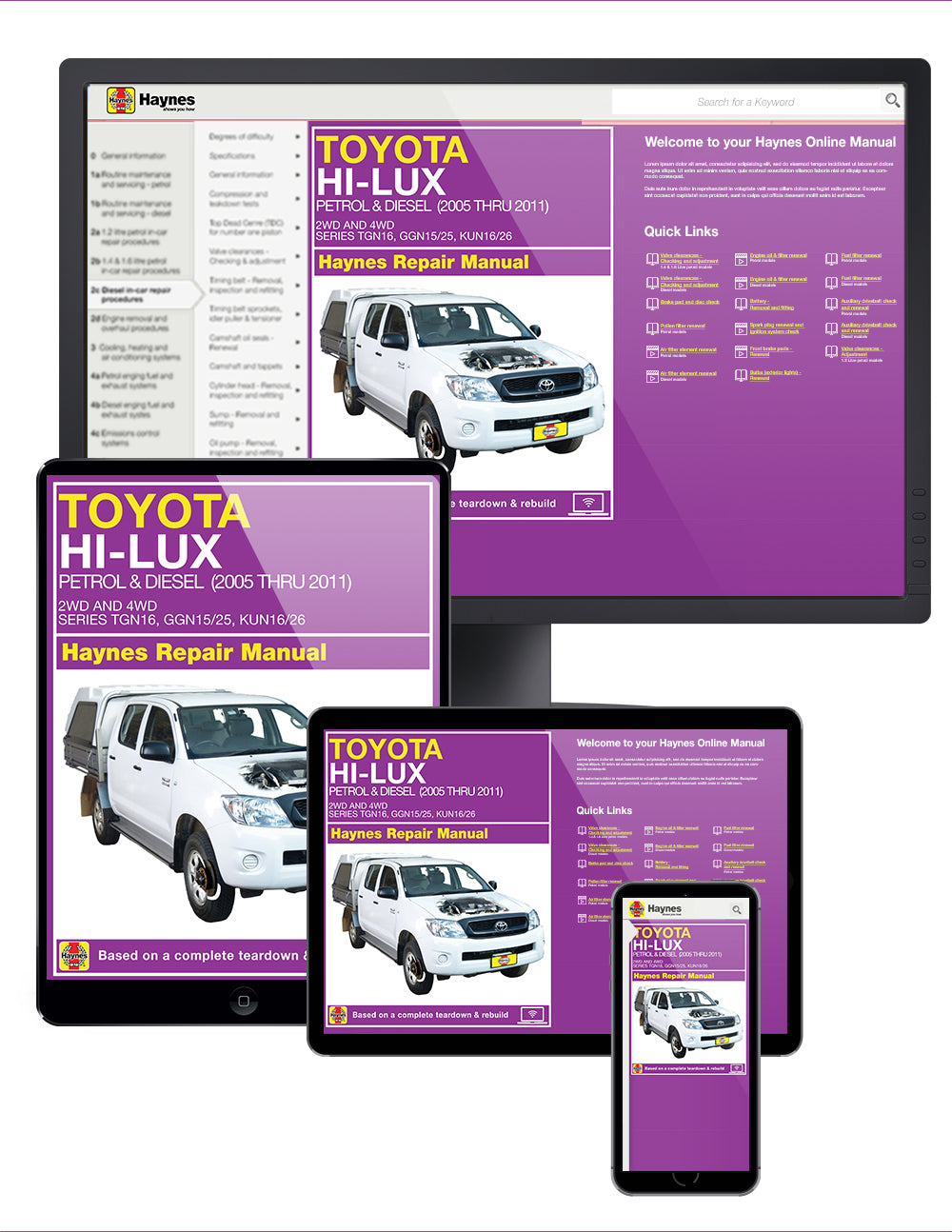 Toyota Hi Lux 4x4 & 4x2 (2005-2015) Haynes Repair Manual (AUS)