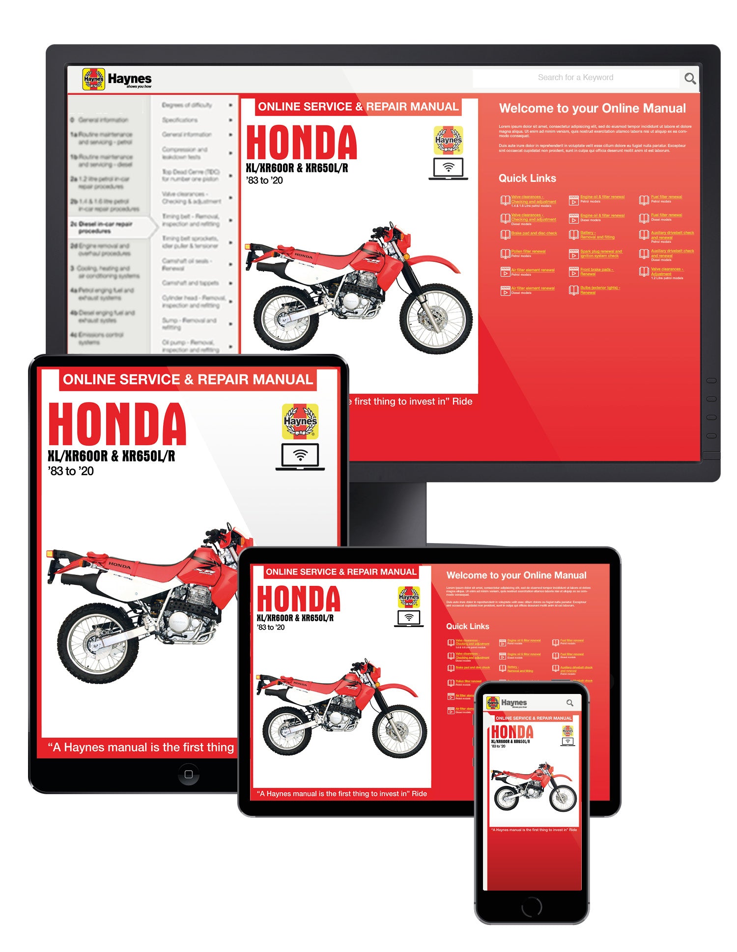 Honda XL/XR600R & XR650L/R (1983-2020) Haynes Repair Manual Online Manual