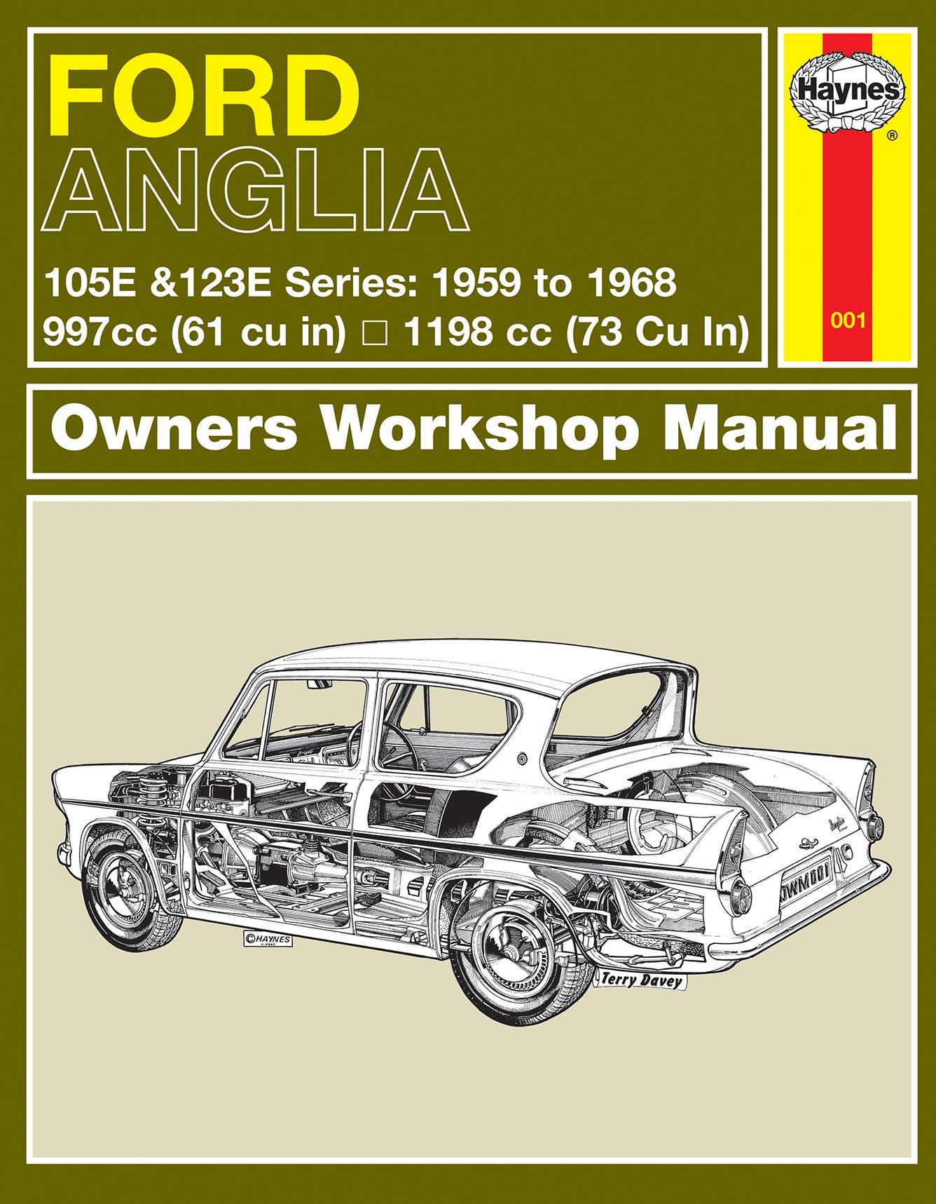 Ford Anglia (1959-1968) Haynes Repair Manual (Classic Reprint) Printed Book Front Cover