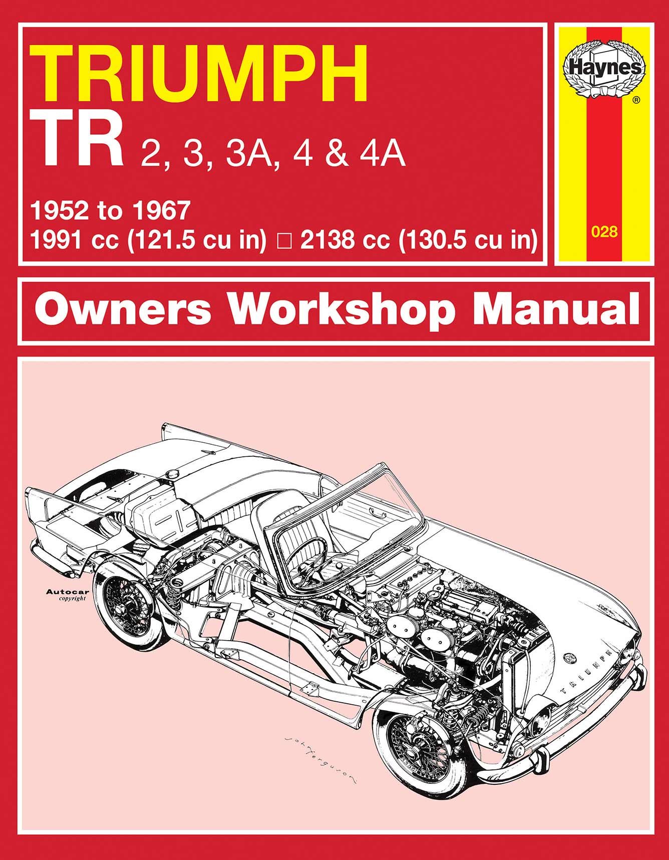 Triumph TR2, TR3, TR3A, TR4 & TR4A (1952-1967) Haynes Repair Manual Printed Book Front Cover