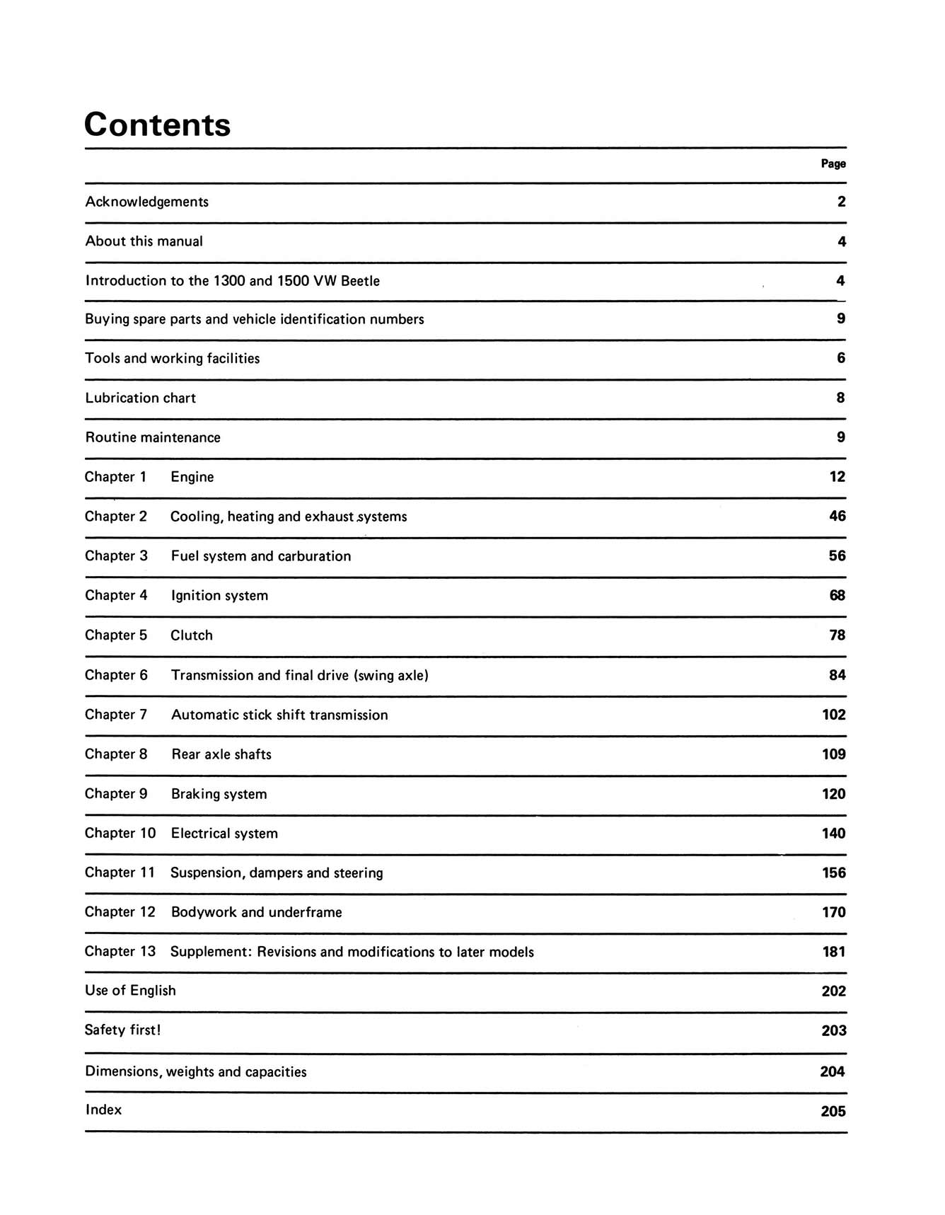 Volkswagen Beetle 1300 & 1500 (1965-1975) Haynes Repair Manual