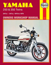 Yamaha 250 & 350 Twins (1970-1979) Haynes Repair Manual Printed Book Front Cover