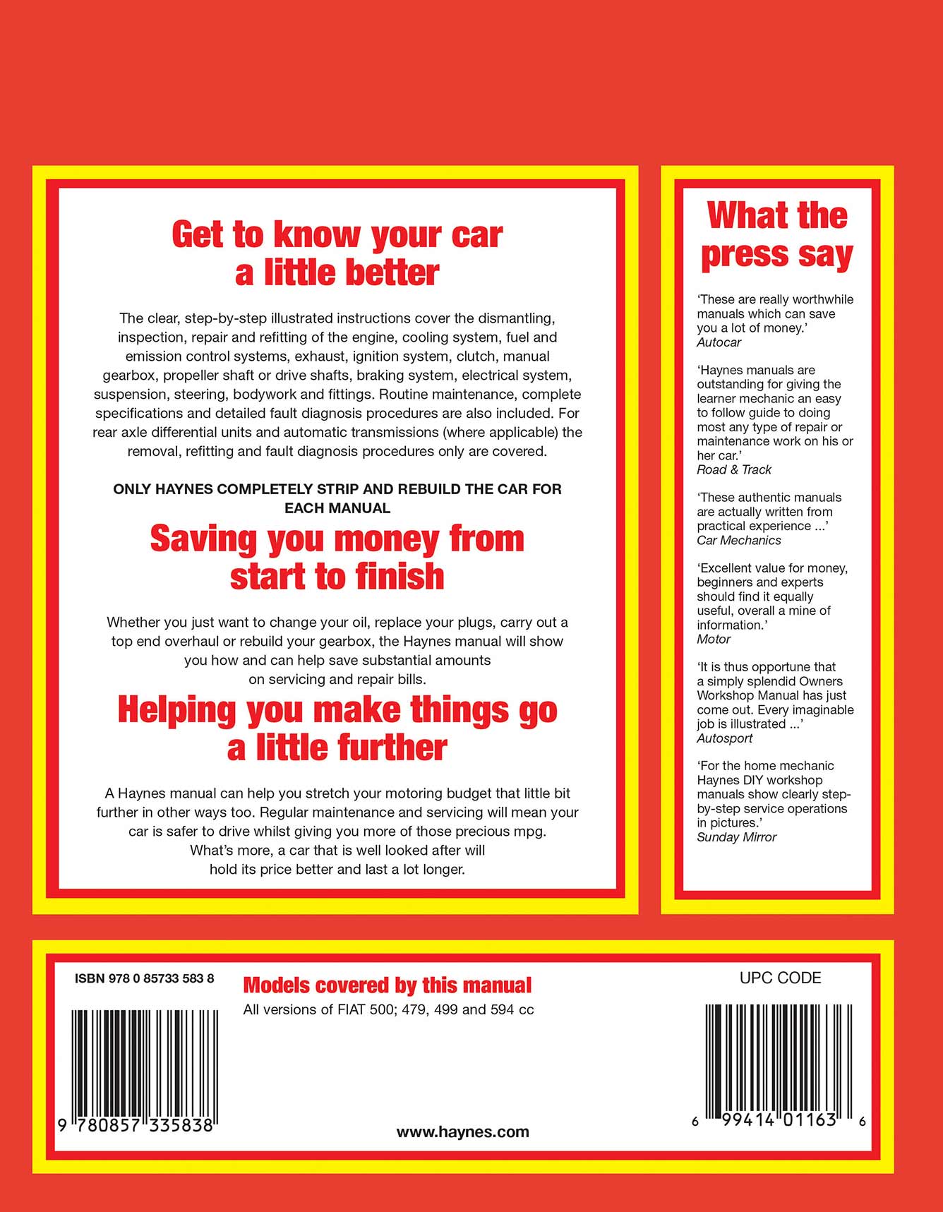 Fiat 500 (1957-1973) Haynes Repair Manual