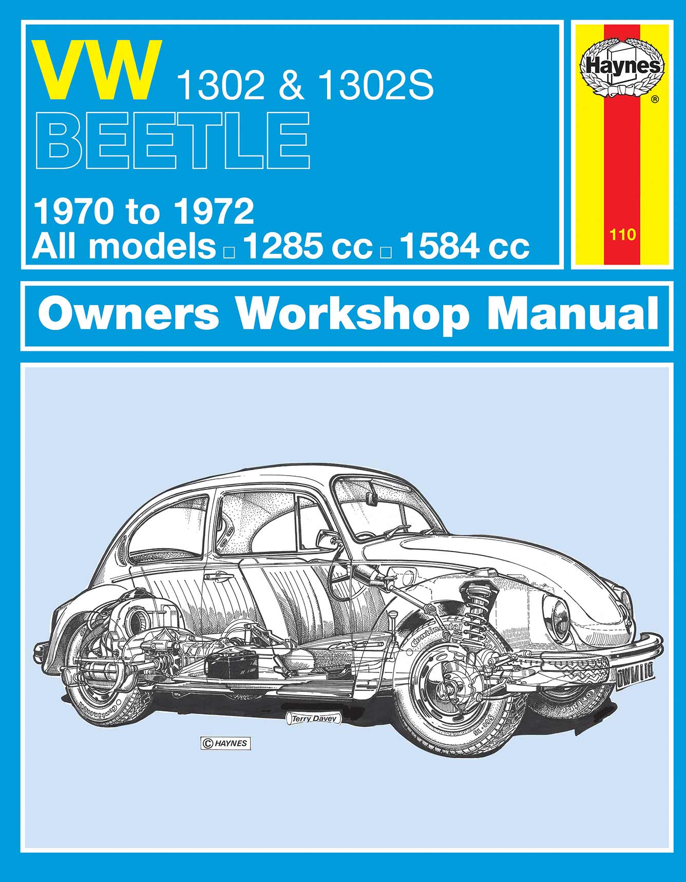 Volkswagen 1302 & 1302S (1970-1972) Haynes Repair Manual Printed Book Front Cover