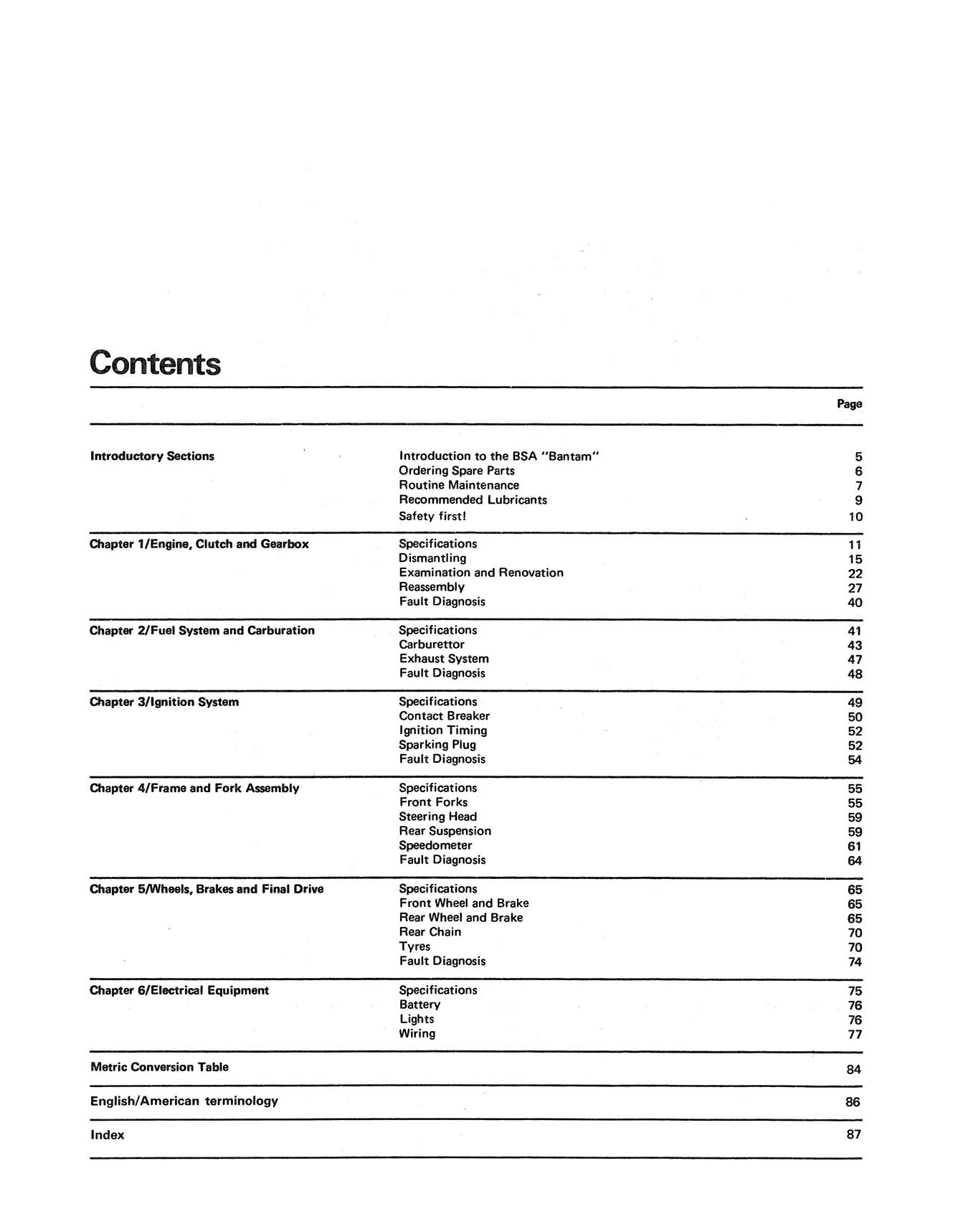 BSA Bantam (1948-1971) Haynes Repair Manual