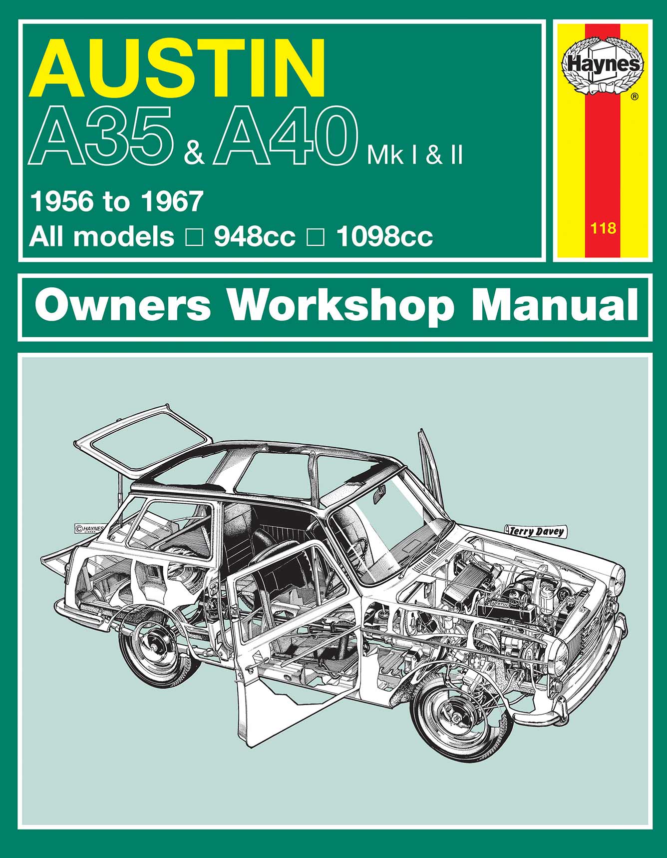 Austin A35 & A40 (1956-1967) Haynes Repair Manual Printed Book Front Cover