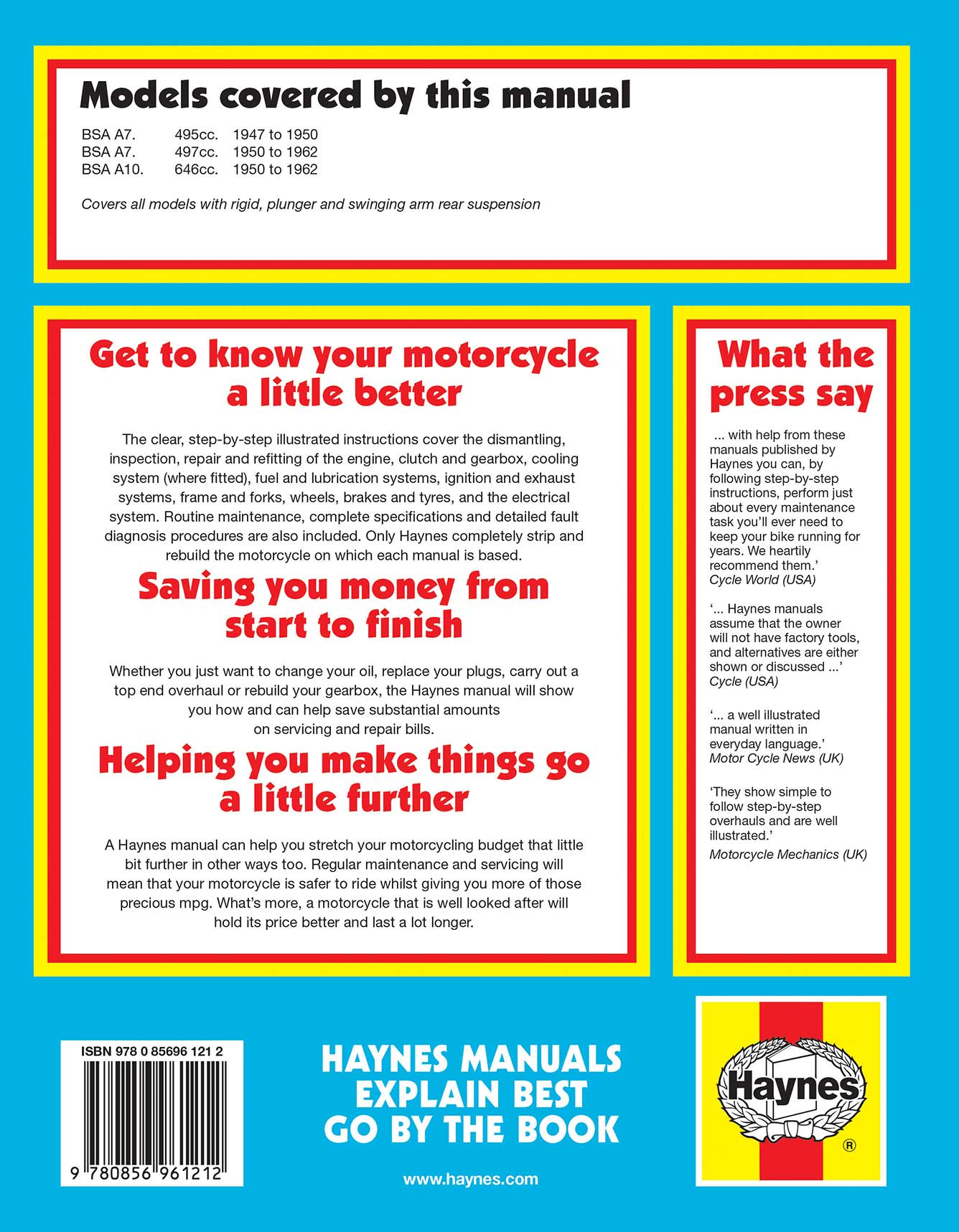 BSA A7 & A10 Twins (1947-1962) Haynes Repair Manual