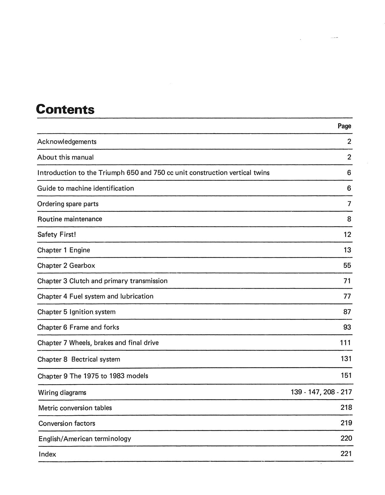 Triumph 650 & 750 2-valve Unit Twins (1963-1983) Haynes Repair Manual