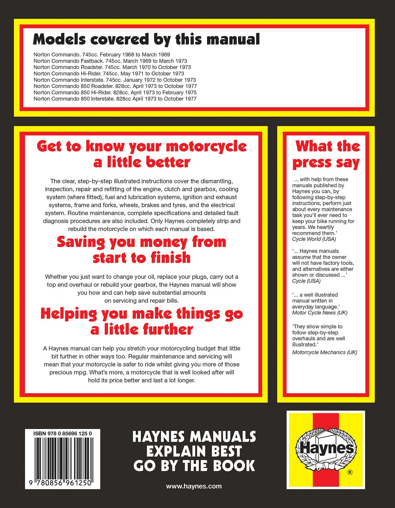 Norton Commando (1968-1977) Haynes Repair Manual