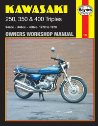 Kawasaki 250, 350 & 400 Triples (1972-1979) Haynes Repair Manual Printed Book Front Cover