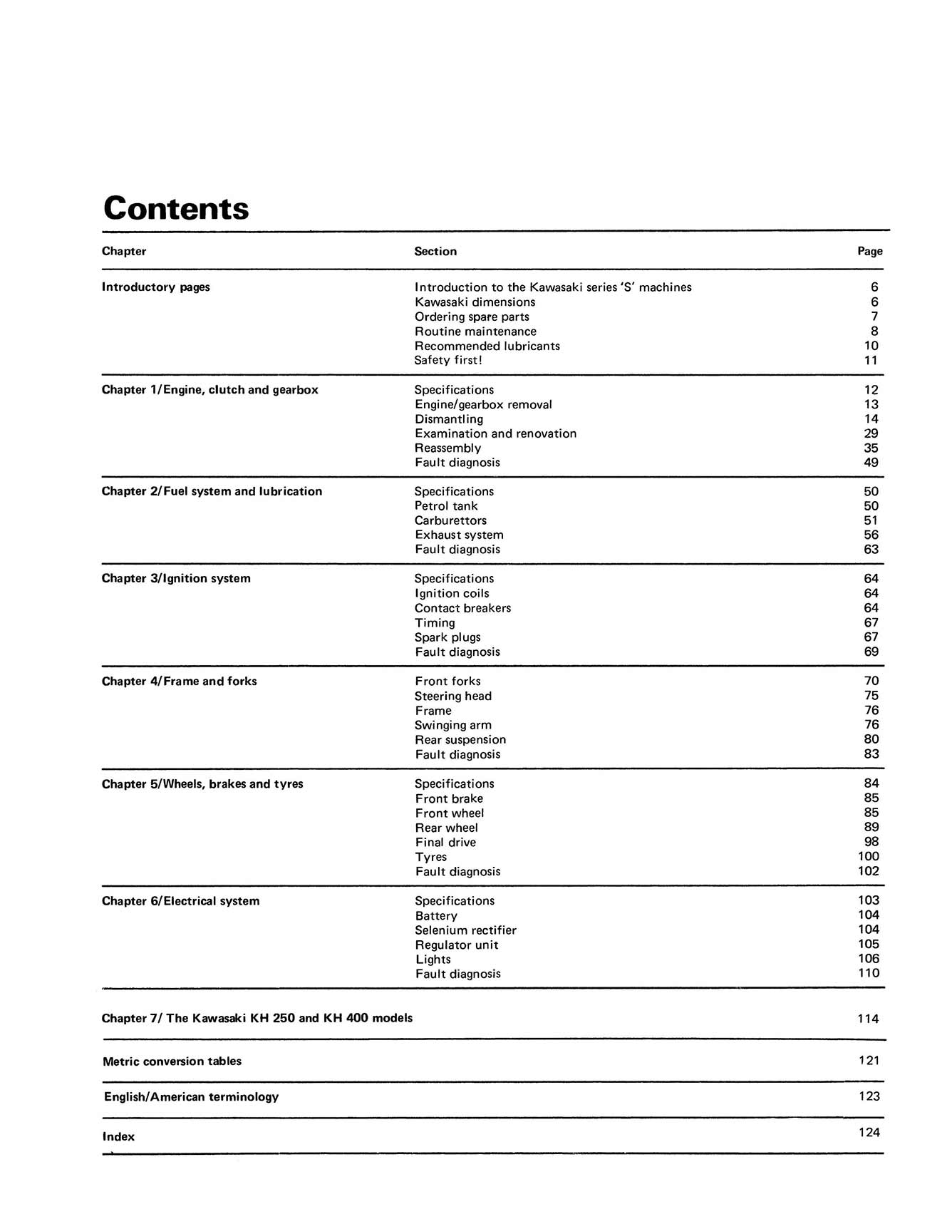 Kawasaki 250, 350 & 400 Triples (1972-1979) Haynes Repair Manual