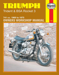 Triumph Trident & BSA Rocket 3 (1969-1975) Haynes Repair Manual Printed Book Front Cover