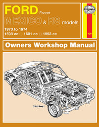 Ford Escort Mk I Mexico, RS 1600 & RS 2000 (1970-1974) Haynes Repair Manual Printed Book Front Cover