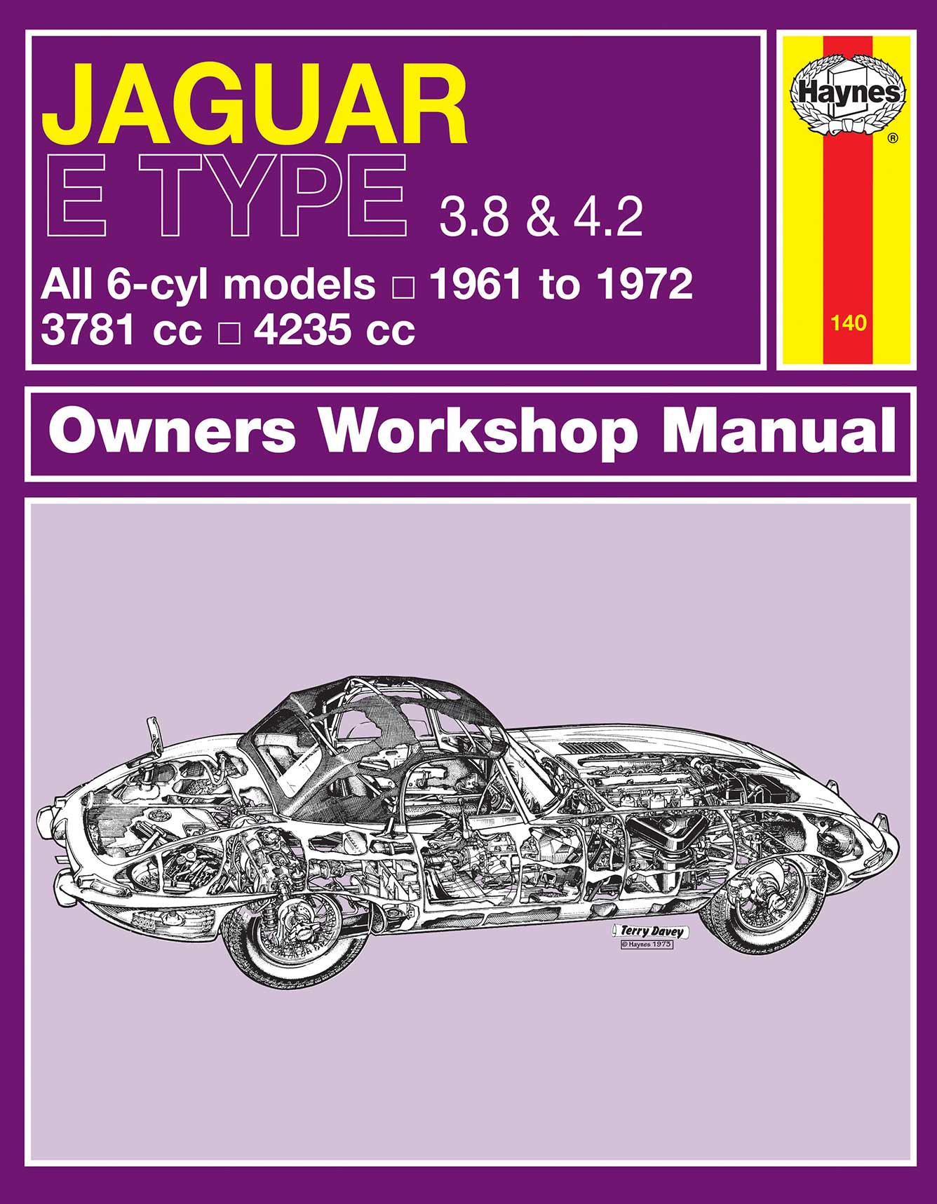 Jaguar E Type (1961-1972) Haynes Repair Manual Printed Book Front Cover