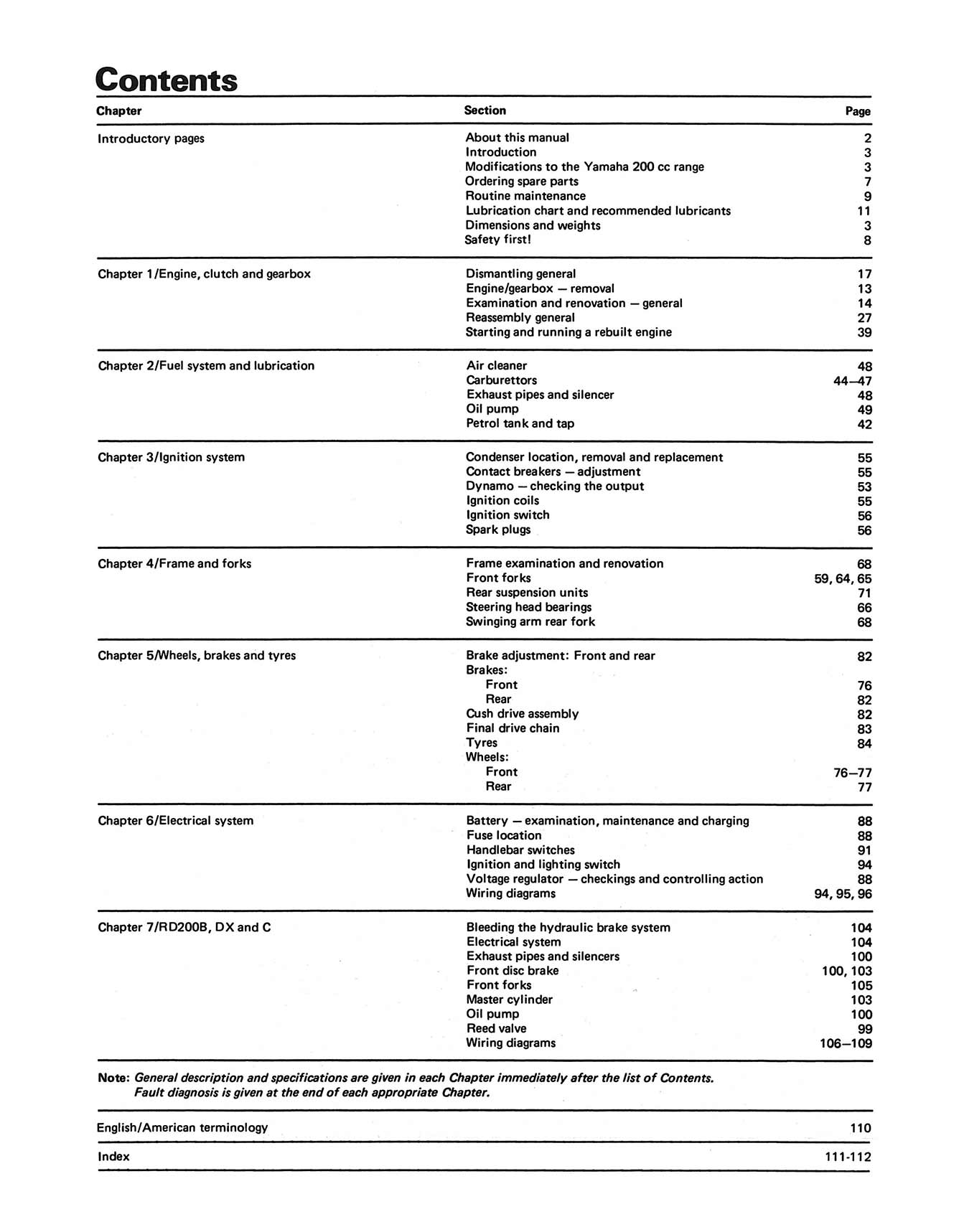 Yamaha 200 Twins 1971-1976 Haynes Repair Manual
