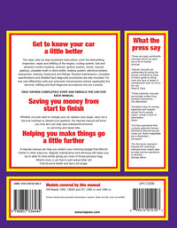 Volkswagen Beetle 1303, 1303S & GT (1972-1975) Haynes Repair Manual Printed Book Back Cover